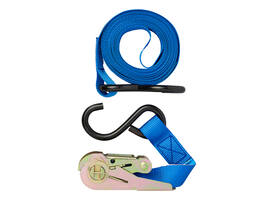 Spanband ProPlus ratel 5 meter met 2 haken blauw