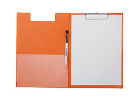 Klembordmap MAUL A4 staand met penlus PVC neon oranje