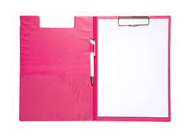 Klembordmap MAUL A4 staand met penlus PVC neon roze