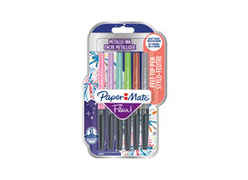 Fineliner Paper Mate Flair Metallic medium blister à 6 stuks