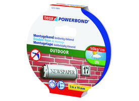 Montagetape tesa® Powerbond Outdoor dubbelzijdig 5mx19mm transparant