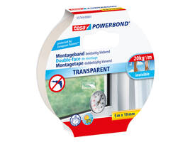 Montagetape tesa® Powerbond dubbelzijdig 5mx19mm transparant