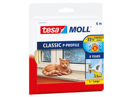 Tochtstrip Tesamoll® P-profiel rubber 6mx9mm wit