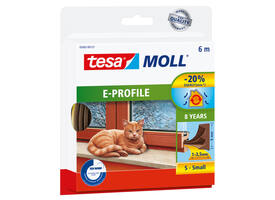 Tochtstrip tesamoll® E-profiel zelfklevend rubber 6mx9mm bruin