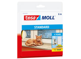 Tochtstrip tesamoll® Standard I-Profiel zelfklevend 6mx9mm wit