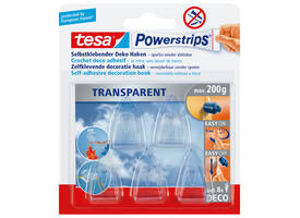 Haak tesa Powerstrips® Deco transparant zelfklevend 5 stuks