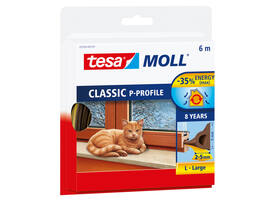 Tochtstrip Tesamoll® P-profiel rubber 6mx9mm bruin