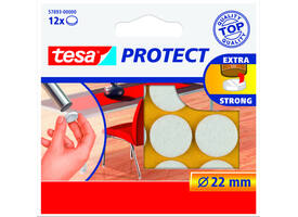 Beschermvilt tesa® Protect anti-kras  Ø22mm wit 12 stuks