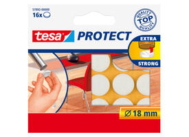 Beschermvilt tesa® Protect anti-kras  Ø18mm wit 16 stuks