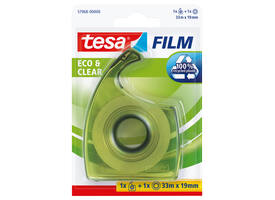 Plakband handdispenser tesafilm® Eco & Clear 33mx19mm transparant blister