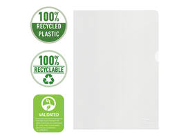 Insteekmap L-model Esselte A4 100% gerecycled 0.10mm transparant 100 stuks