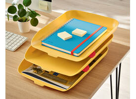 Brievenbak Leitz Cosy set van 3 A4 warm geel