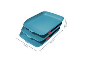 Brievenbak Leitz Cosy set van 3 A4 sereen blauw