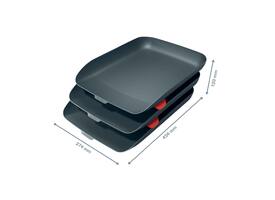 Brievenbak Leitz Cosy set van 3 A4 fluweel grijs