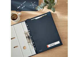 Insteekmap U-model Leitz Cosy harmonica A4 met perforatiestrip PP grijs