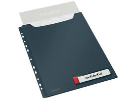 Insteekmap U-model Leitz Cosy harmonica A4 met perforatiestrip PP grijs