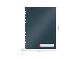 Insteekmap U-model Leitz Cosy harmonica A4 met perforatiestrip PP grijs