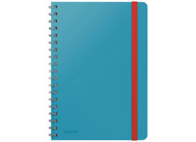 Notitieboek Leitz Cosy B5 160blz 100gr spiraal lijn blauw