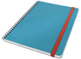 Notitieboek Leitz Cosy B5 160blz 100gr spiraal lijn blauw