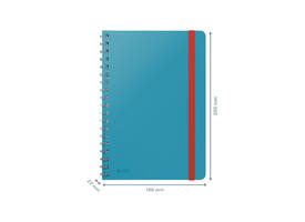 Notitieboek Leitz Cosy B5 160blz 100gr spiraal lijn blauw