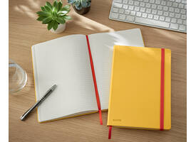Notitieboek Leitz Cosy B5 160blz 100gr spiraal lijn geel