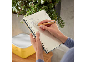 Notitieboek Leitz Cosy B5 160blz 100gr spiraal lijn grijs