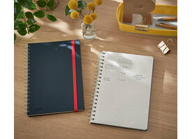 Notitieboek Leitz Cosy B5 160blz 100gr spiraal lijn grijs