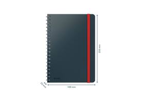 Notitieboek Leitz Cosy B5 160blz 100gr spiraal lijn grijs