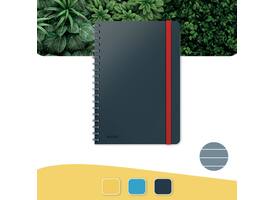 Notitieboek Leitz Cosy B5 160blz 100gr spiraal lijn grijs