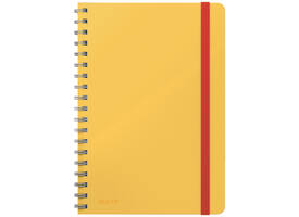 Notitieboek Leitz Cosy B5 160blz 100gr spiraal lijn geel