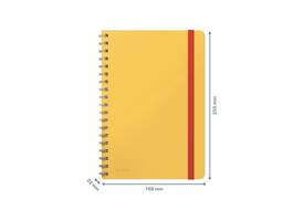 Notitieboek Leitz Cosy B5 160blz 100gr spiraal lijn geel