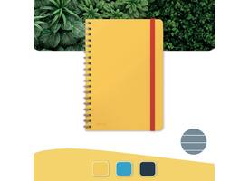 Notitieboek Leitz Cosy B5 160blz 100gr spiraal lijn geel