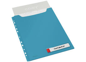 Insteekmap U-model Leitz Cosy harmonica A4 met perforatiestrip PP blauw