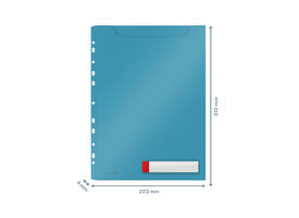 Insteekmap U-model Leitz Cosy harmonica A4 met perforatiestrip PP blauw