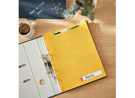 Insteekmap U-model Leitz Cosy harmonica A4 met perforatiestrip PP geel