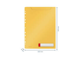 Insteekmap U-model Leitz Cosy harmonica A4 met perforatiestrip PP geel