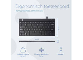 Toetsenbord R-Go Ergonomisch Compact Break QWERTY zwart