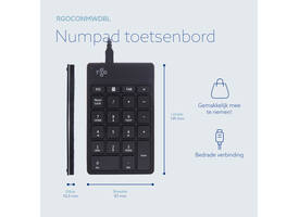 Toetsenbord R-Go Ergonomisch Numpad Break Draad