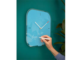 Wandklok Leitz Cosy blauw glas