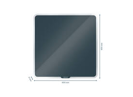 Glasbord Leitz Cosy magnetisch 450x450mm grijs