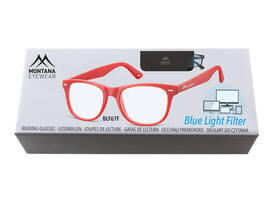 Leesbril Montana +3.00 dtp blue light filter rood