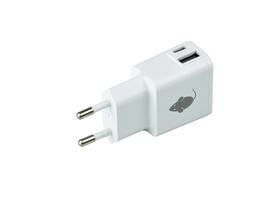 Oplader Green Mouse USB-C 1x en USB-A 1x 2.4A wit