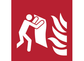Pictogram bordje Djois Brandblusdeken 200x200mm rood