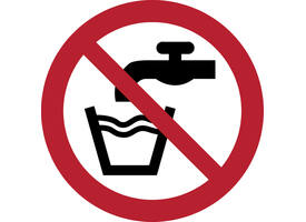 Pictogram bordje Djois Geen drinkwater Ø100mm rood