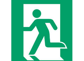 Pictogram bordje Djois Nooduitgang links 200x200mm groen