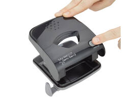 Perforator Rapesco Germ-Savvy Less Effort Eco X5-40ps antibacterieel 2-gaats zwart
