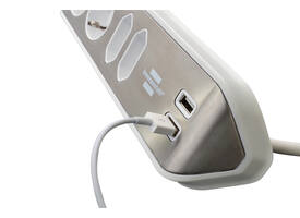 Stekkerdoos Brennenstuhl bureau Estilo 4vdig incl 2 USB 2m wit/zilver
