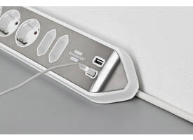 Stekkerdoos Brennenstuhl bureau Estilo 6vdig incl 2 USB 2m wit/zilver