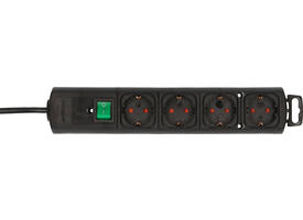 Stekkerdoos Brennenstuhl Comfort Plus 4vdg incl platte stekker 2m zw