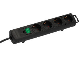 Stekkerdoos Brennenstuhl Comfort Plus 4vdg incl platte stekker 2m zw